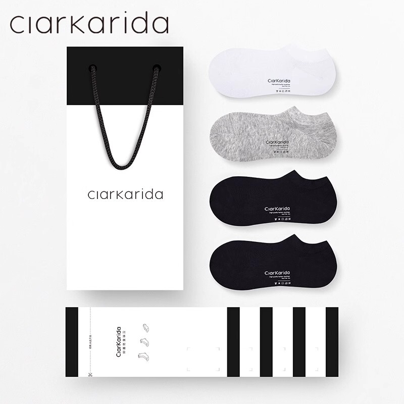 Clarkarida Men's Short Socks, Thin, Breathable, Mid-Calf, Anti-Odor Cotton Socks, Summer Boat Socks, Sports Socks, Long Socks for Men