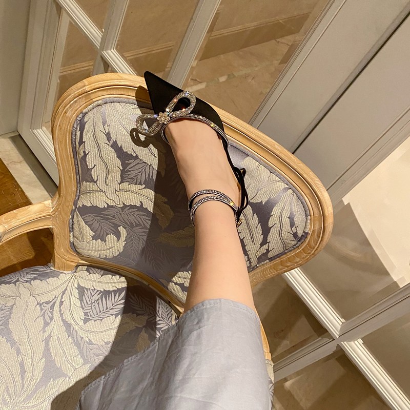 heels凉鞋2024春款女士水钻蝴蝶结女鞋批发细跟包头法式绝美凉鞋详情18