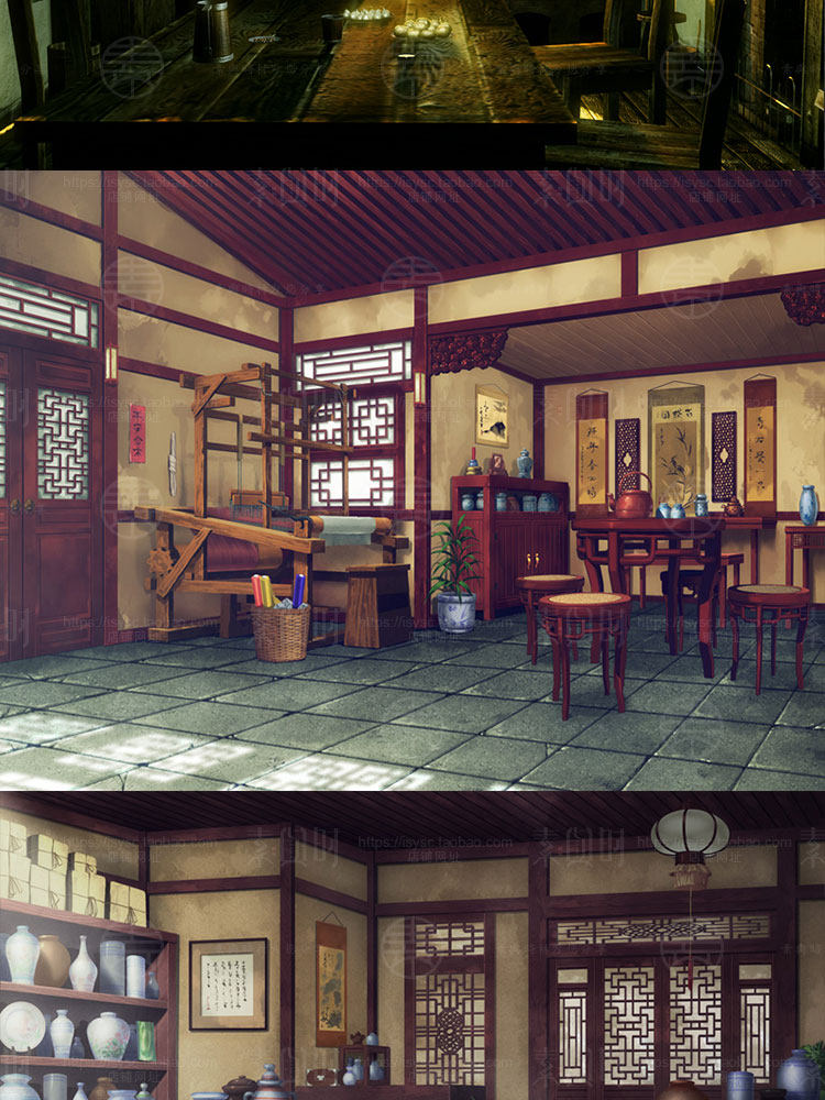 日式动漫游戏场景背景合集 室内外场景psd源文件 cg原画美术参考