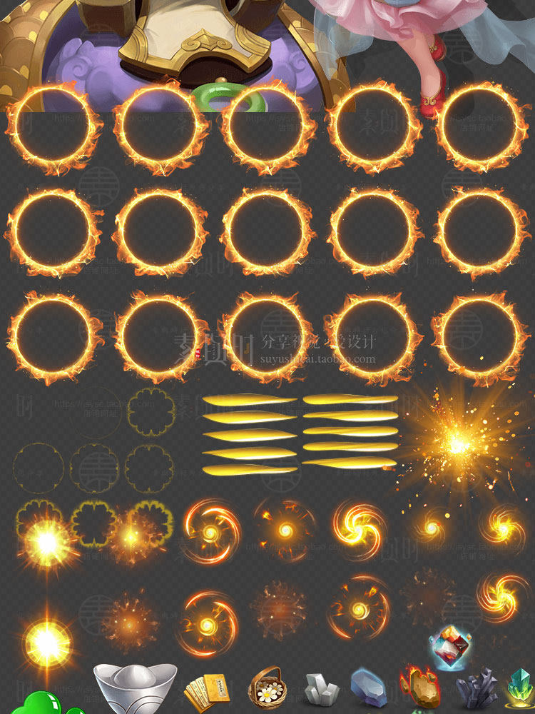 金属古风仙侠游戏界面UI图标角色Q版中国风美术设计参考素材/参考