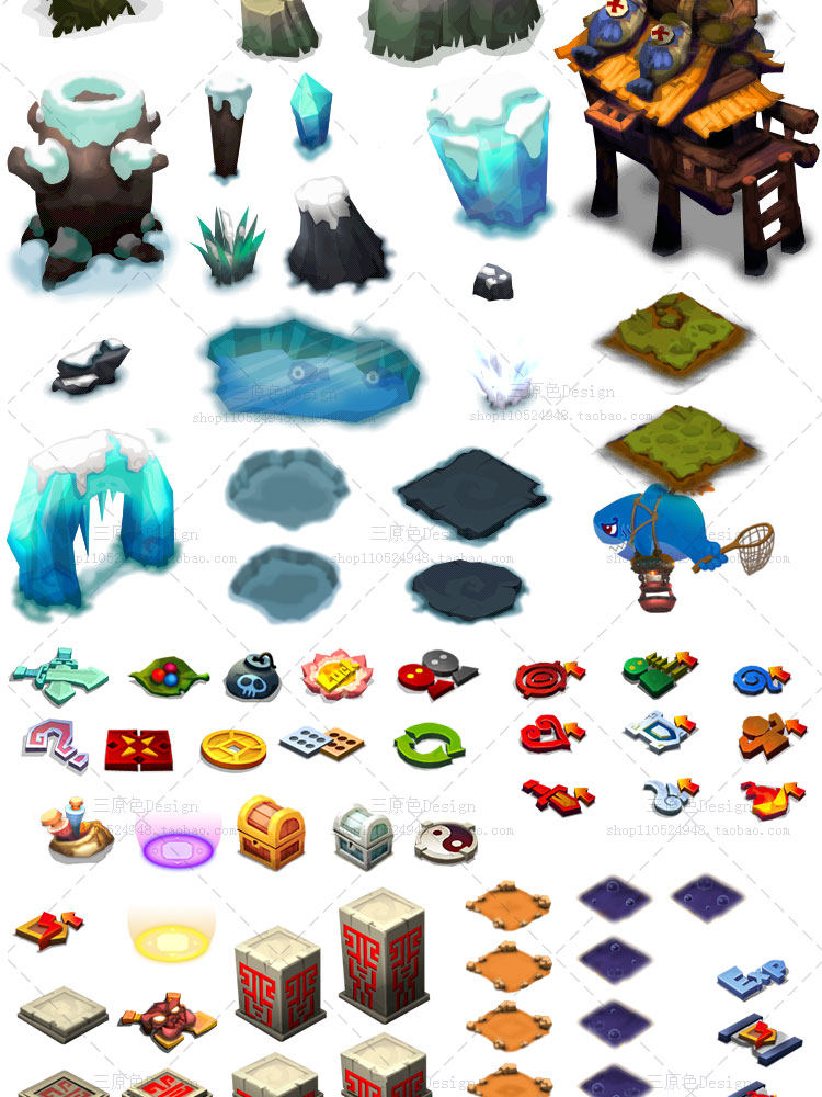 游戏美术资源/韩游三国全套UI素材/界面/图标/音效特效/场景/骨骼