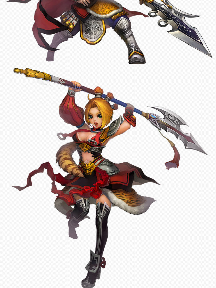 战三国 Q版三国人物 卡通角色 原画素材 UI图标 PSD源文件