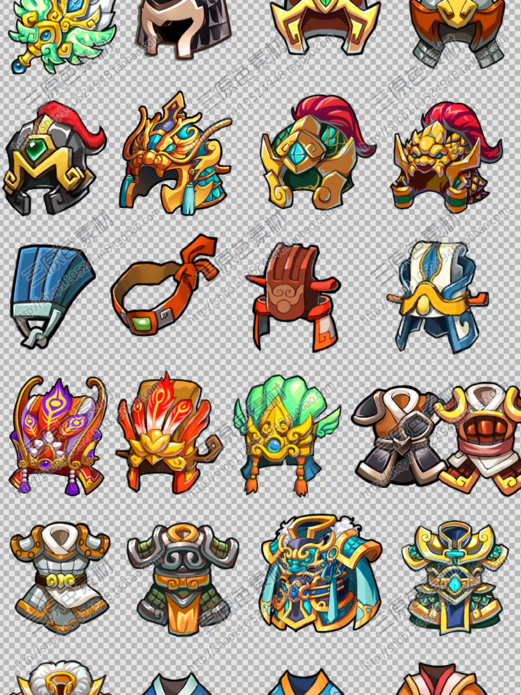 游戏美术素材资源Q版古风武器装备兵器素材UI图标 PNG源文件 游戏美术素材资源Q版古风武器装备兵器素材UI图标 PNG源文件