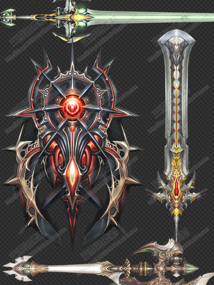 游戏美术素材资源网游武器装备参考素材 超炫酷技能JPG/PSD源文件