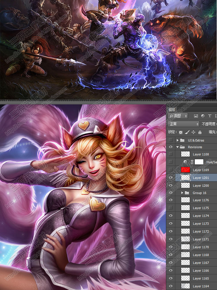 精品欧美风游戏原画素材 CG设定 LOL英雄联盟PSD分层超高清12.9G