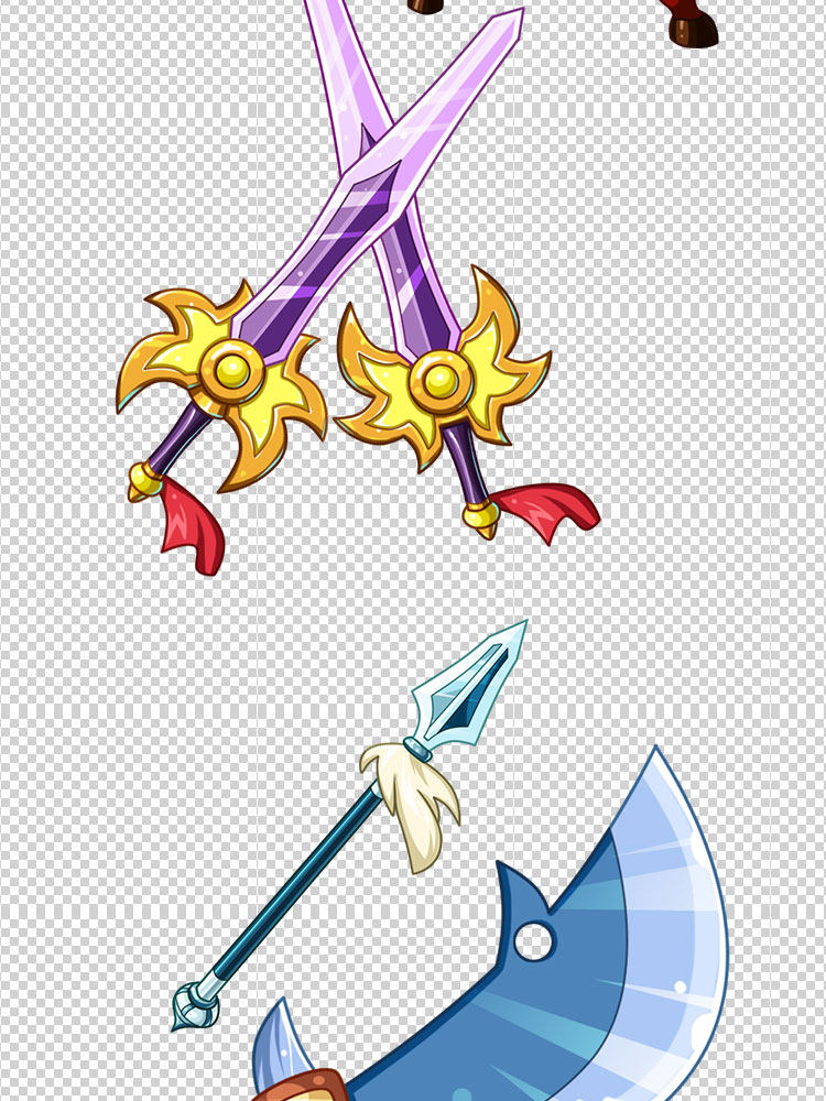 90多套Q版高清PSD武器/装备/道具/图标/游戏美术素材