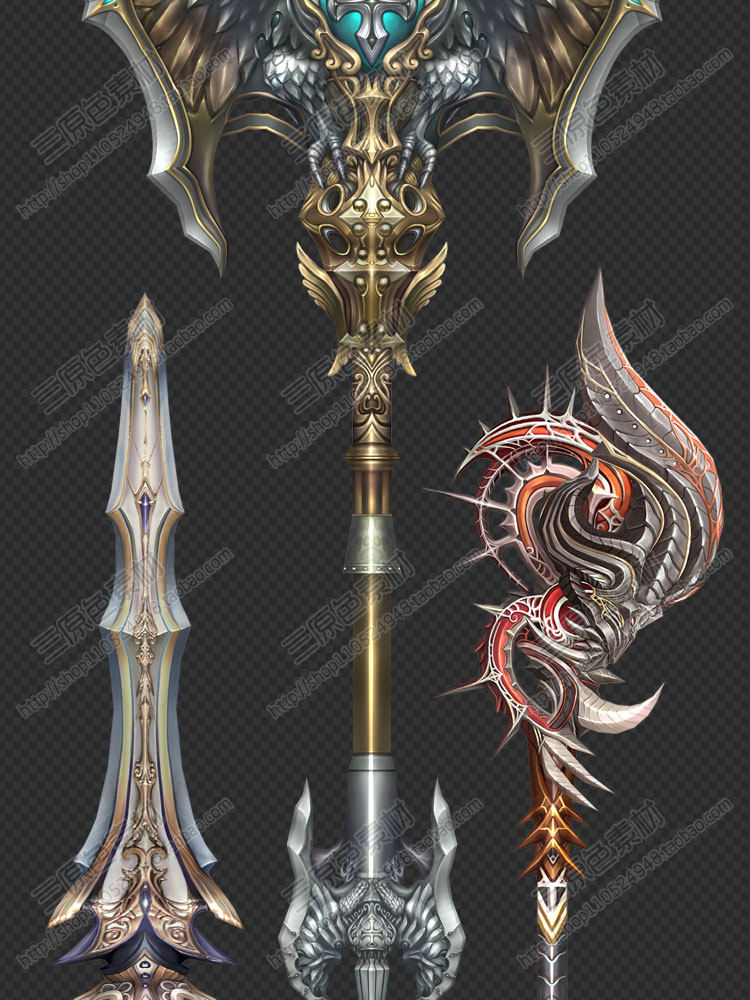 游戏美术素材资源网游武器装备参考素材 超炫酷技能JPG/PSD源文件