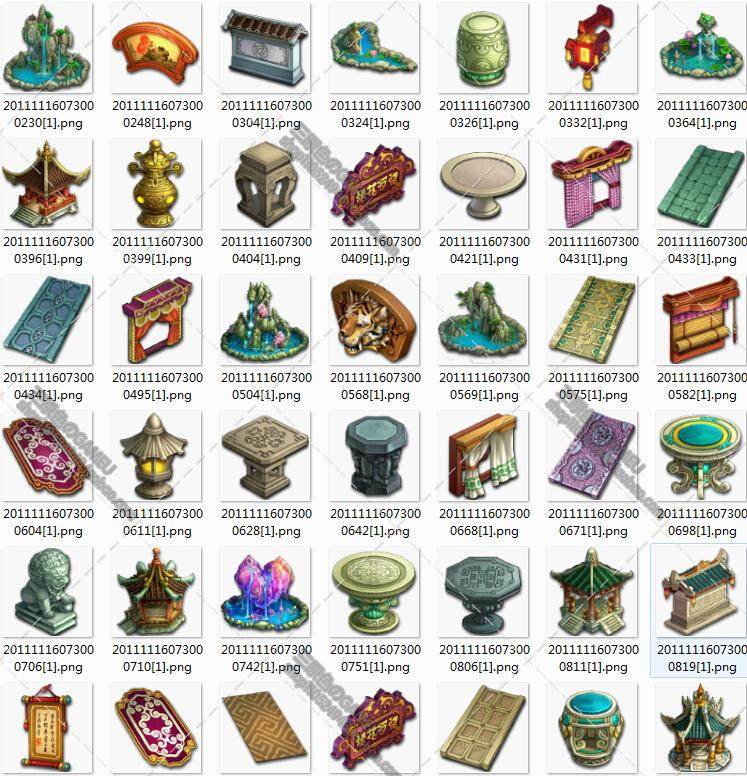 高清 古代Q版 素材元件 CG 设定 动漫 游戏 图集 原画 资料