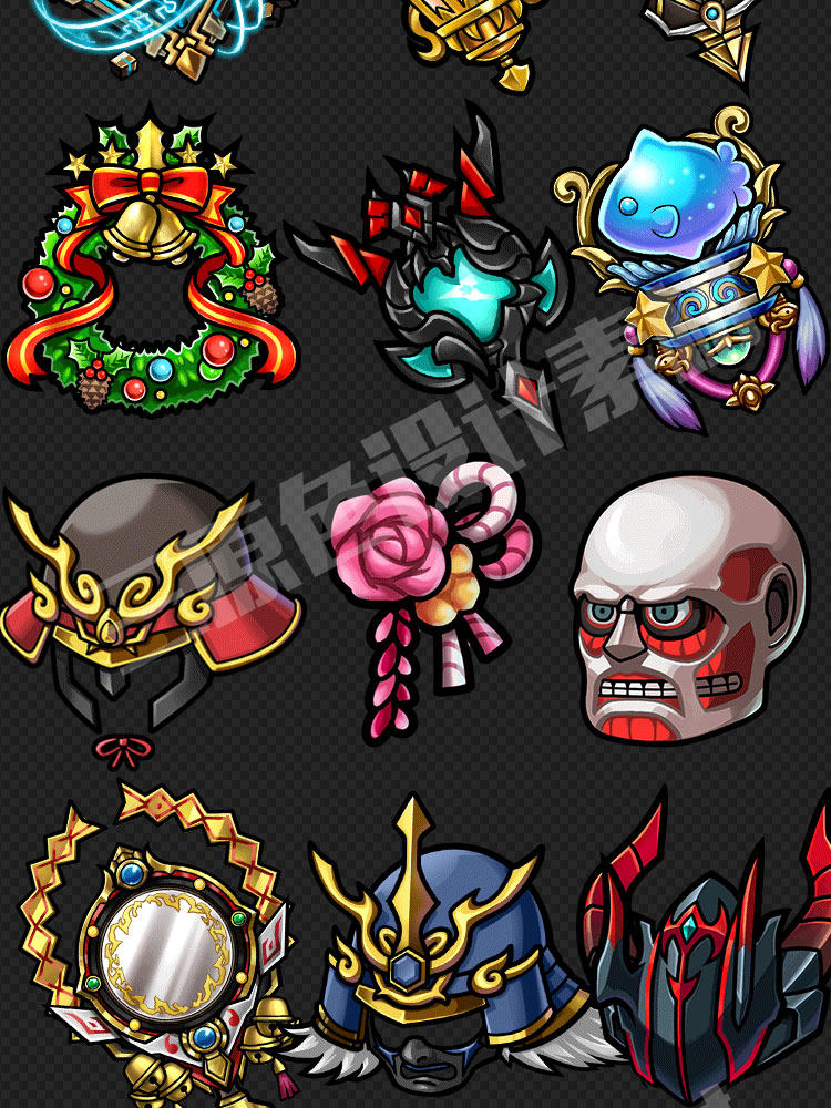 1000多枚日韩Q版手游 道具 套装 成套 武器 超大装备物品 图标