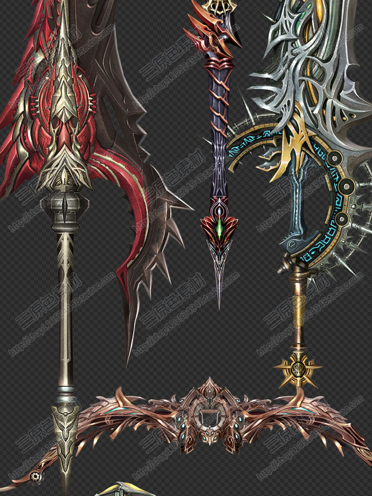 游戏美术素材资源网游武器装备参考素材 超炫酷技能JPG/PSD源文件