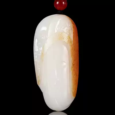 Xinjiang Hetian jade seed pendant White jade Guanyin Zodiac natal Buddha Jade brand Jade Buddha pendant Men and women jade pendant rough stone