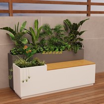 Stainless steel flower box seat combination outdoor courtyard flower pot flower trough outdoor swing fence metal swing flower box