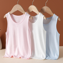 Baby summer bamboo fiber bottomless vest for boys and girls sling childrens waistband belly thin summer clothes
