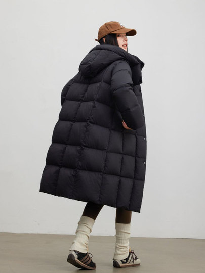 2025 New Model 95% White Goose down Long Thickened Over-The-Knee Loose Extreme Cold Weather Couple's Puff Cloud Coat