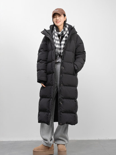 Long down jacket for women 2025 new over-the-knee white goose down thickened Northeastern ultra-thick extreme cold loose little man jacket