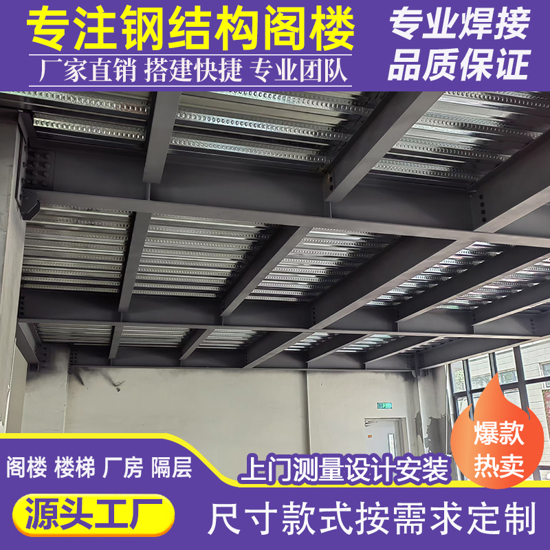 Building a Steel Structure Loft Workshop with an Office and a Second-Floor Steel Loft Staircase, Duplex Apartment with Partitioned I-Beams