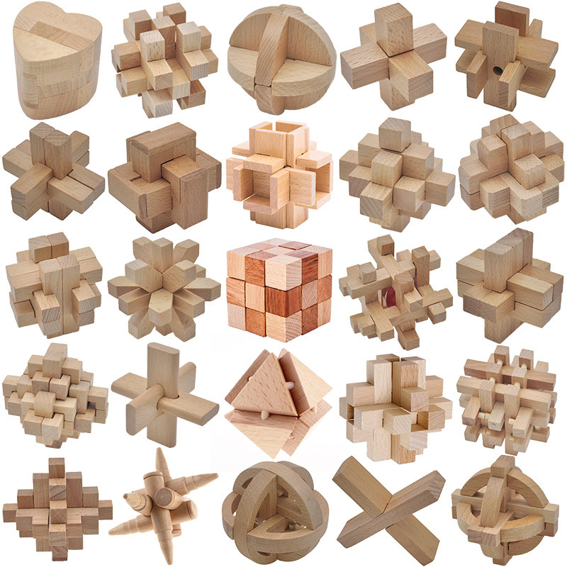 A full set of Kongming lock Luban lock set children's educational wooden toys adult difficult elementary school students nine chains