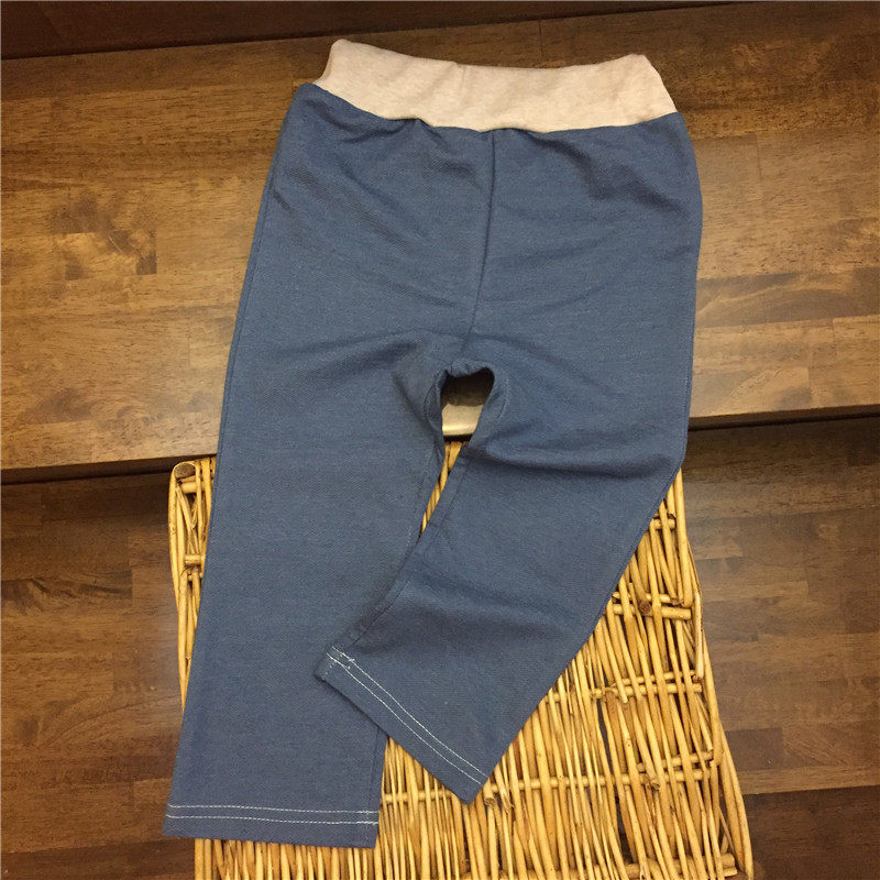 Foreign trade original single children's imitation jeans boys and girls pants baby casual pants day single elastic spring and autumn pants special offer
