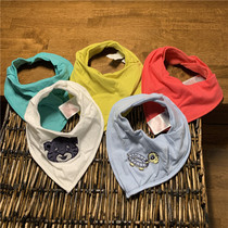 Five baby saliva napkins baby bibs waterproof newborn double-layer triangle scarf food pocket