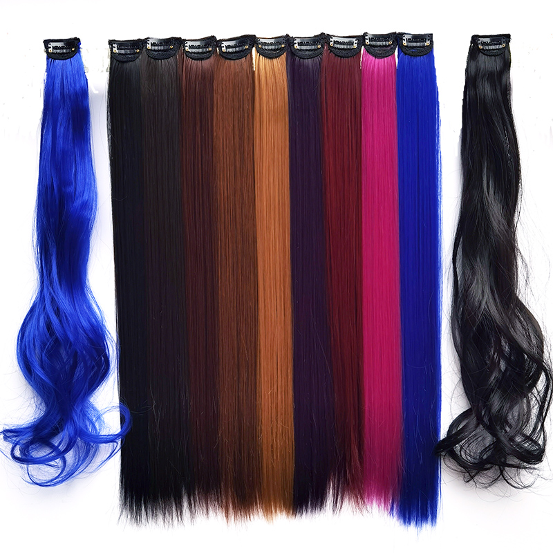 One-card-small hanging ear dyeing wig sheet slice of style long straight hair color singling and dyeing single hair large wavy hair-sheet-Taobao