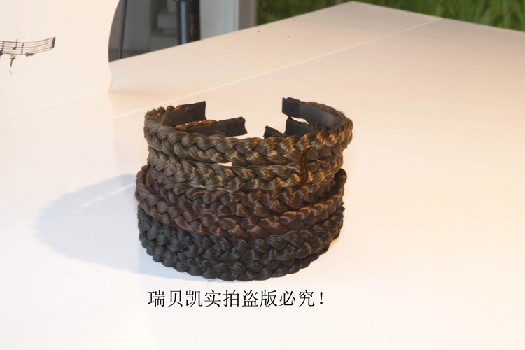 Mô phỏng tóc ban nhạc hoop tóc giả xoắn bím tóc phụ kiện tóc nhiệt độ cao mờ tóc dây không tỏa sáng đầu đội mũ - Phụ kiện tóc dây buộc tóc