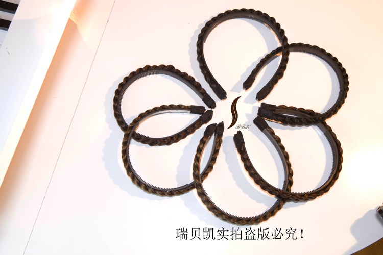 Mô phỏng tóc ban nhạc hoop tóc giả xoắn bím tóc phụ kiện tóc nhiệt độ cao mờ tóc dây không tỏa sáng đầu đội mũ - Phụ kiện tóc dây buộc tóc