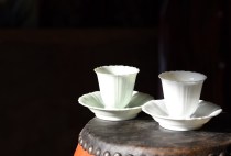 (Law and Guqin Learning Society) Song-style celadon white porcelain Kui mouth Master Cup elegant life Piano people hand ceremony