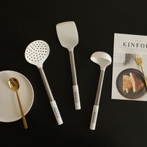 Silicone Non Stick Pan Shovel Home Kitchen Food Grade High Temperature Resistant Without Injury Pan Fried Vegetable Spade Soup Spoon Nordic Wind Leakage Spoon