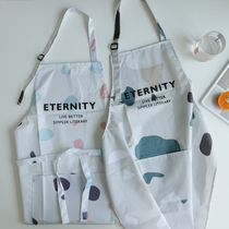Thickened waterproof apron home kitchen oil-proof couple PVC swimming pool apron Nordic creative wipe