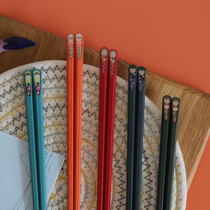 Day-type Custard Alloy chopsticks Home 5 Double people Puppet meal Children short chopstick High temperature resistant to disinfection