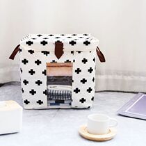 Special price perspective finishing cabinet clothes storage box simple cotton linen home daily translucent visual classic black and white