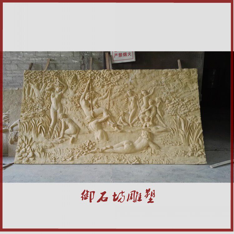 Yushifang sandstone relief fiberglass TV background wall pendant mural sculpture indoor and outdoor ornaments Roman column