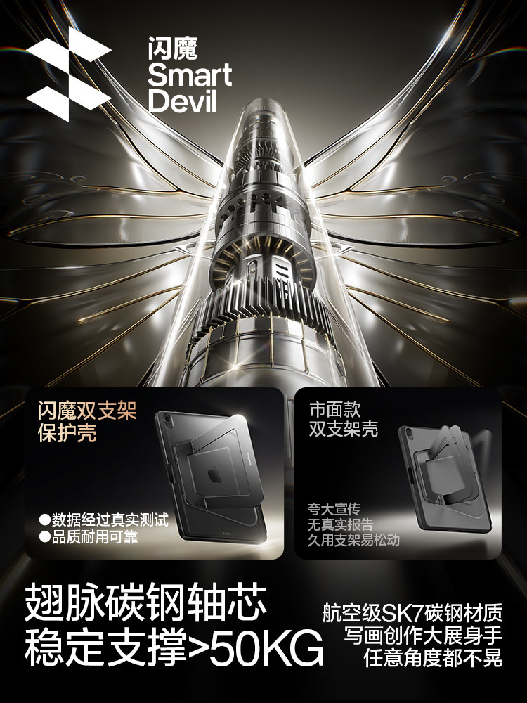 Flash Magic 2025 New Stand Case for iPad Pro Air 7 Mini 6, Suitable for Apple Huawei Tablet 12.9 Protective Cover Mate 13inch, Lightweight 8 Anti-Bend 4 with Pen Slot 10 Full Coverage Pivot Acrylic