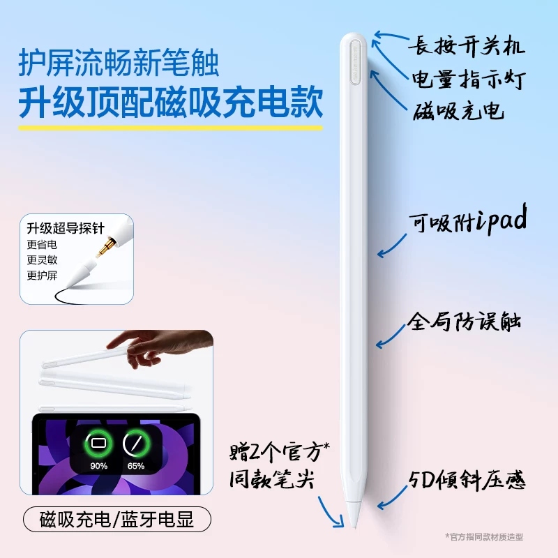 Пишущий капаситивный стилус Capacitive pen подходит для Apple Pencil первого и второго поколения, стилус для ipad, планшета, сенсорного экрана, Air8, универсальный стилус iPad, плоская замена 11 bluetooth ipencil7