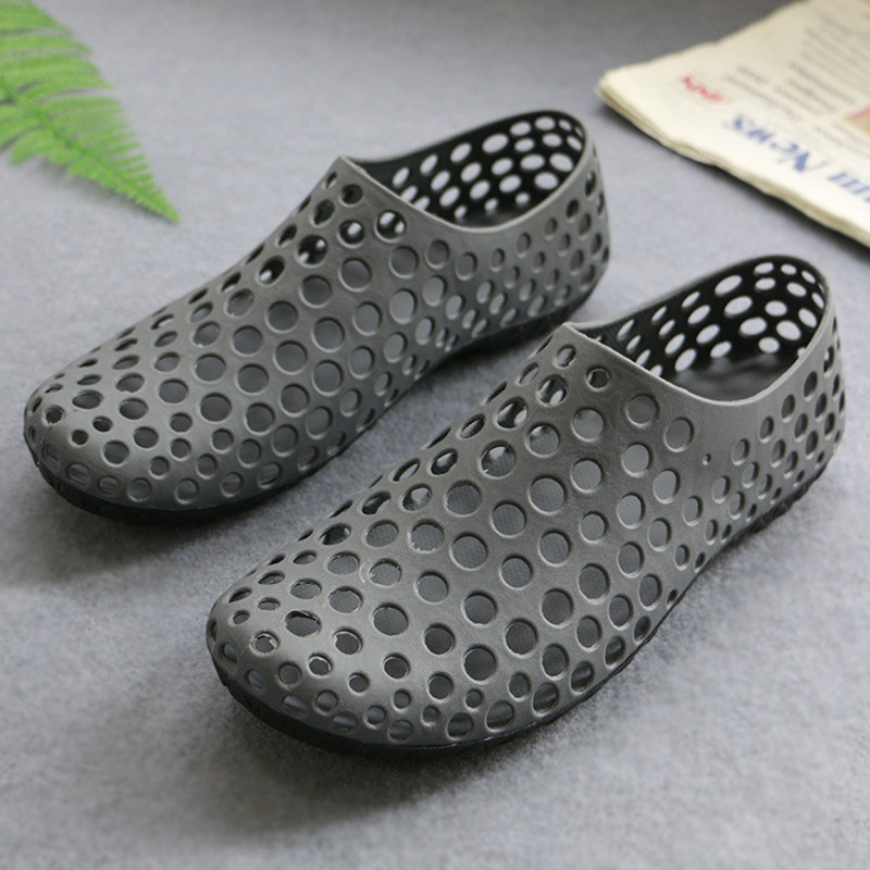 Original imported Vietnam temperature sandals male natural rubber latex beach shoe hole shoe hole soft sole breathable breathable