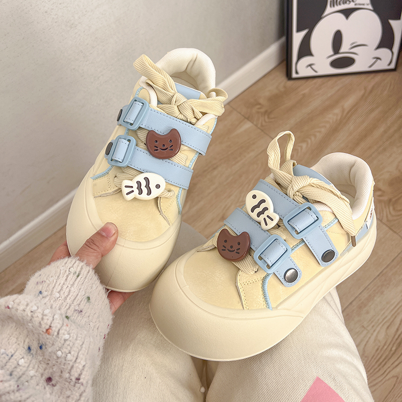 Big Head Puff Shoes for Women 2026 New Thick-Soled Ugly-Cute Versatile Niche Design Cute Student Sports Casual Shoes Big Head Puff Shoes for Women 2026 New Thick-Soled Ugly-Cute Versatile Niche Design Cute Student Sports Casual Shoes