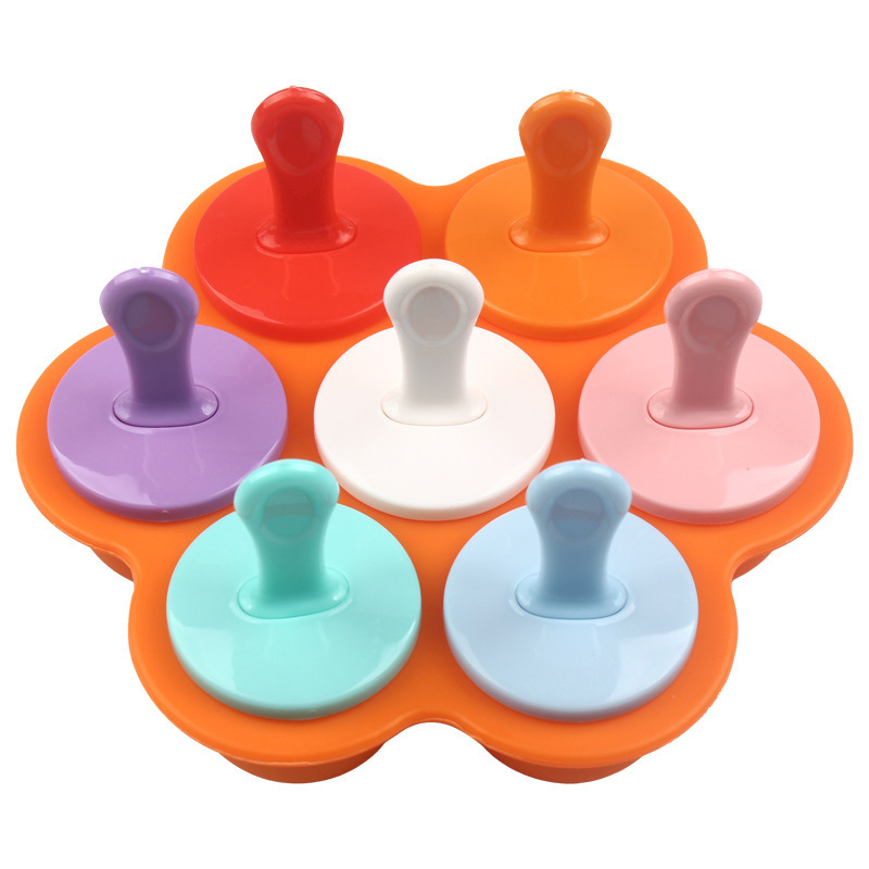 Silicone Ice Tray Popsicle Mold Children's Auxiliary Box LAOSHU Household 7-Hole Ice Cream Cheese Stick Mold