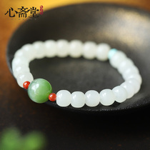 Xin Zhaitang Original (big cats eye) natural high water head and Tian Jade Buddha beads handstring Jasper jewelry bracelet female