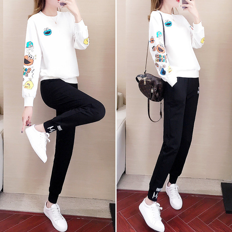 Sports and leisure suits women's spring and autumn 2022 new fashion Korean version of the tide brand temperament casual running clothes two-piece suit