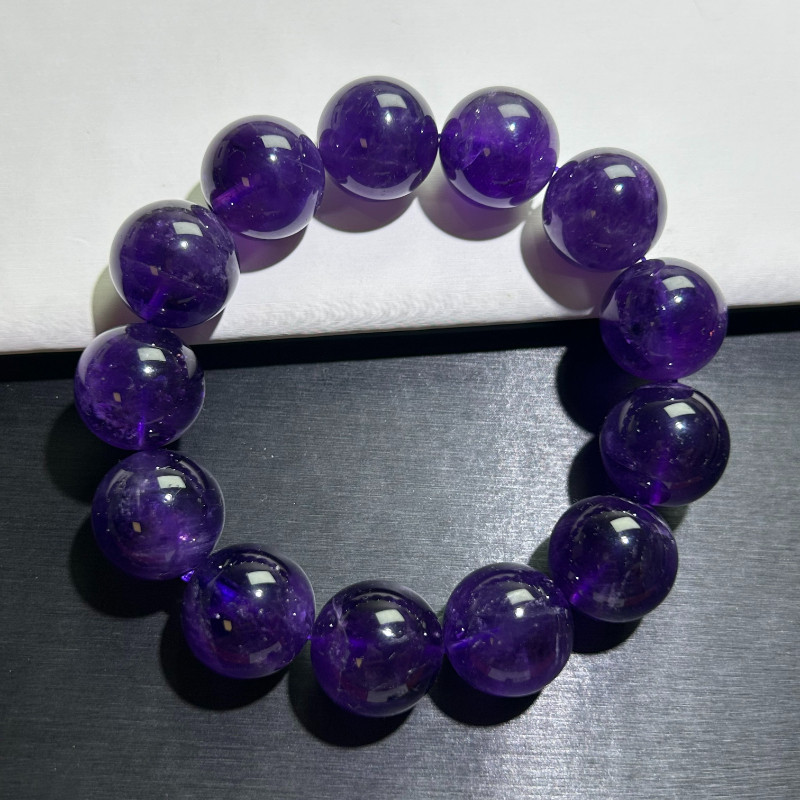 男女兼用の天然アメジストブレスレット、ウルグアイ産アメジスト、ブラジル産アメジストブレスレット、用途の広い紫色のアメジストクリスタル。