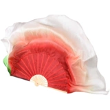 Классический танец, веер для танцев, шелковый, двухсторонний, двухцветный, расширенный красный и зеленый градиент, Цзяочжоу Янко, реквизит для выступлений, веер для танцев