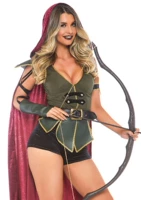 American Leg Avenue Halloween Clothing Three -Piece Green Forest Hangshan Party Performance Performance Performance Clothing
