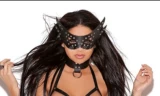 Американская покупка элегантных моментов черное погружение -обозначенная кожаная кошачья маска с кошачьей кошкой.