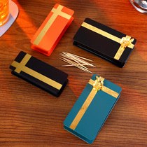 High-end toothpick box dining hall hotel special stainless steel toothpick cylinder Commercial toothpick tank toothpick flush custom Inlogo