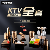 Bar ktv Pendulum Bench Supplies Full Champagne Ice Bucket Desktop Mic stand Ashtray Snack Tray Stainless Steel