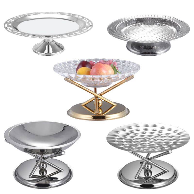 Bar ktv special stainless steel European-style large-capacity super-large high-end high-leg fruit plate decoration high-end light luxury commercial