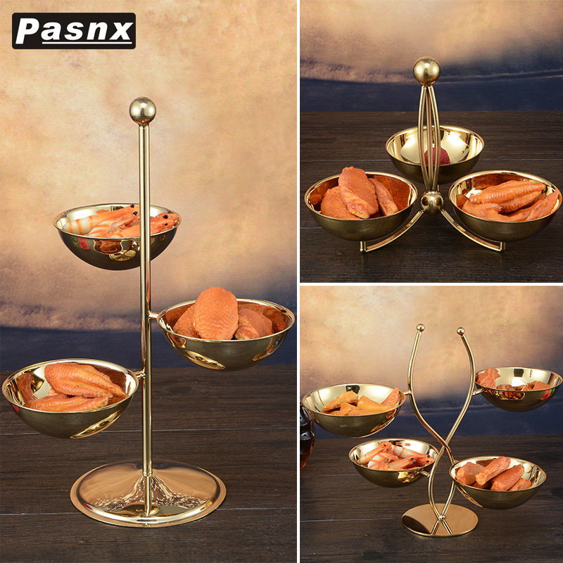 Bar ktv special stainless steel multi - layer frame of small fruit disk snack plate is creative