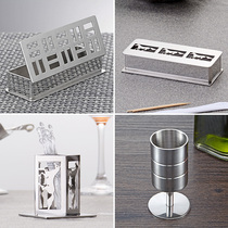 High-end toothpick box dining hall hotel special stainless steel toothpick cylinder Commercial toothpick tank toothpick flush custom Inlogo