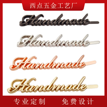 Customized handmade metal signs nameplates hardware luggage accessories handmade bag letter plates