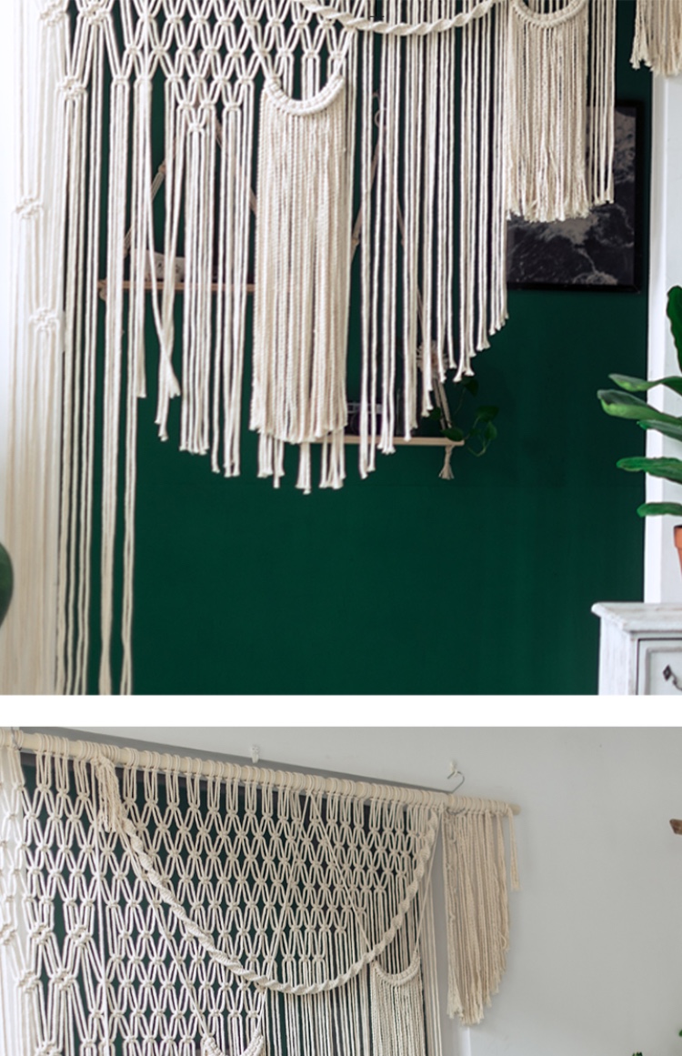 Tấm thảm dệt Bắc Âu tự làm rèm cửa rèm cửa làm bằng tay boho in B & B vật liệu trang trí gói đám cưới nền thảm treo tường trang trí phòng ngủ